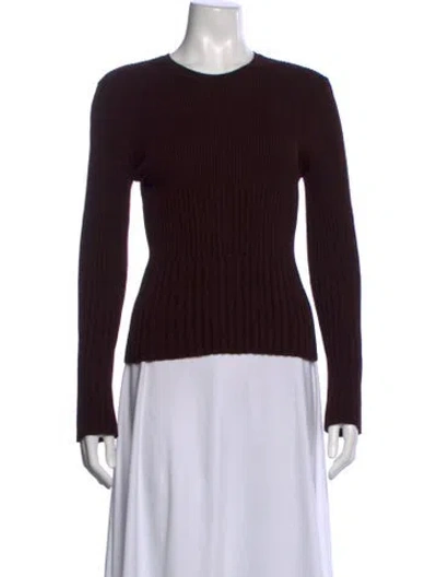 Pre-owned Sonia Rykiel Virgin Wool Crew Neck Top In Black