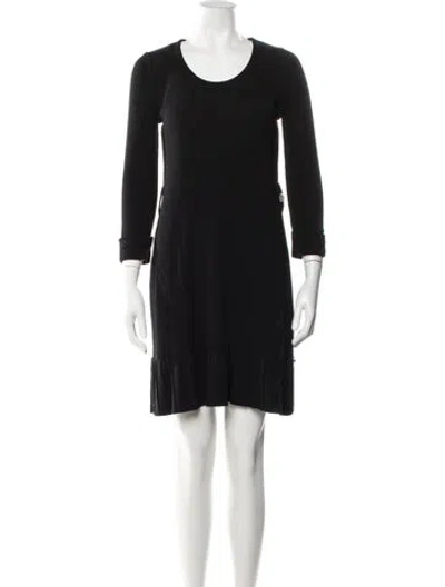 Pre-owned Sonia Rykiel Virgin Wool Knee-length Dress In Black