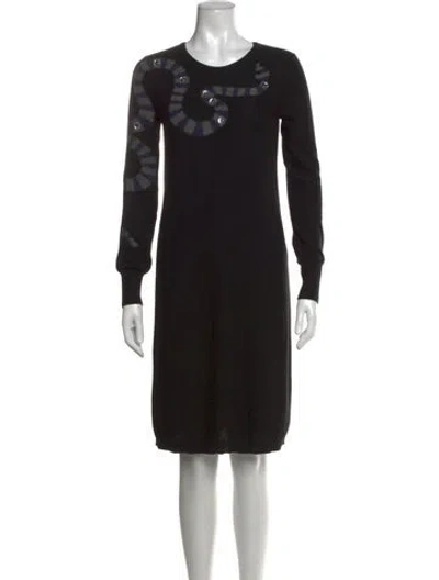 Pre-owned Sonia Rykiel Virgin Wool Knee-length Dress In Blue