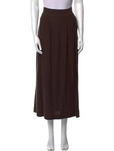 Pre-owned Sonia Rykiel Virgin Wool Midi Length Skirt In Brown