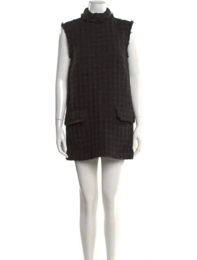 Pre-owned Sonia Rykiel Virgin Wool Mini Dress In Black