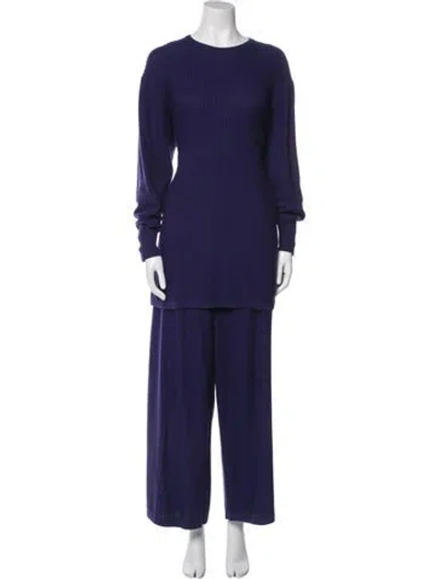 Pre-owned Sonia Rykiel Virgin Wool Pant Set In Blue