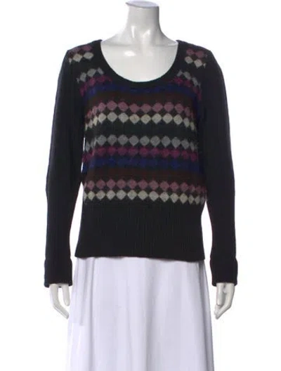Pre-owned Sonia Rykiel Virgin Wool Patterned Sweater In Black