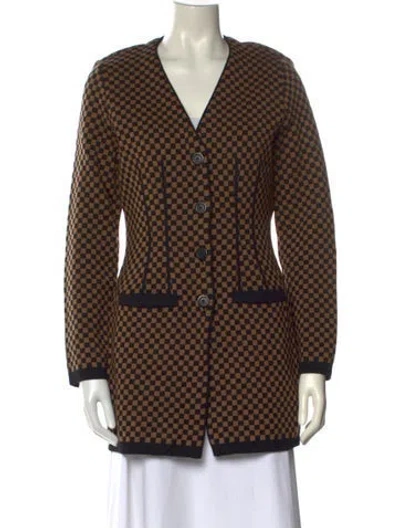 Pre-owned Sonia Rykiel Virgin Wool Printed Sweater In Brown