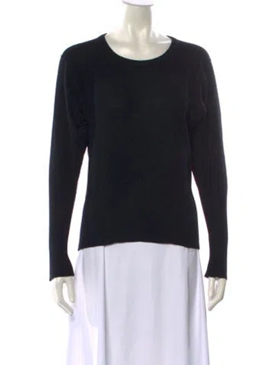 Pre-owned Sonia Rykiel Virgin Wool Scoop Neck Sweater In Black