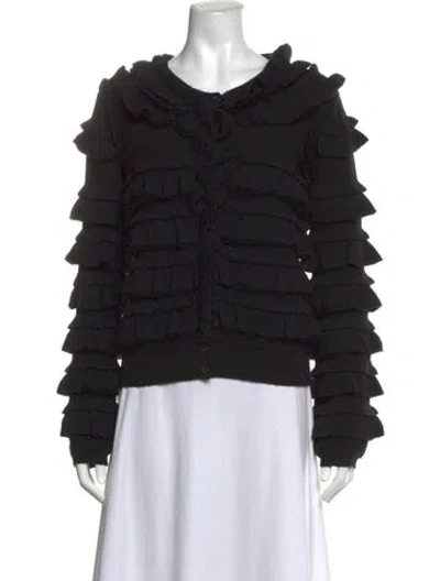 Pre-owned Sonia Rykiel Virgin Wool Scoop Neck Sweater In Black
