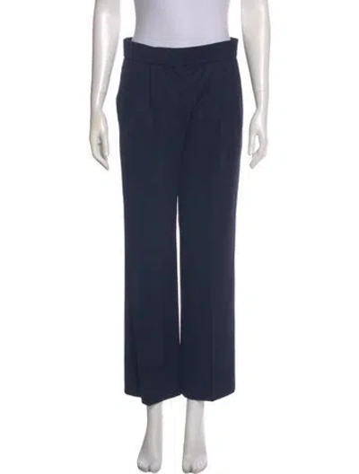 Pre-owned Sonia Rykiel Virgin Wool Skinny Leg Pants In Blue