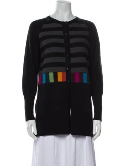 Pre-owned Sonia Rykiel Virgin Wool Striped Sweater In Black