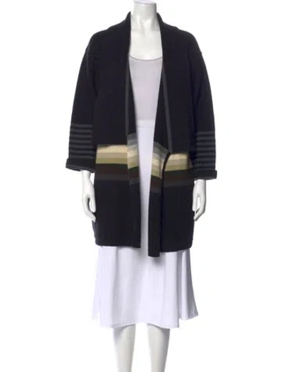Pre-owned Sonia Rykiel Virgin Wool Striped Sweater In Black
