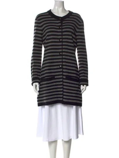 Pre-owned Sonia Rykiel Virgin Wool Striped Sweater In Black