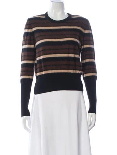 Pre-owned Sonia Rykiel Virgin Wool Striped Sweater In Black
