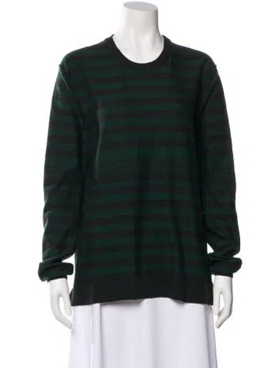 Pre-owned Sonia Rykiel Virgin Wool Striped Sweater In Green