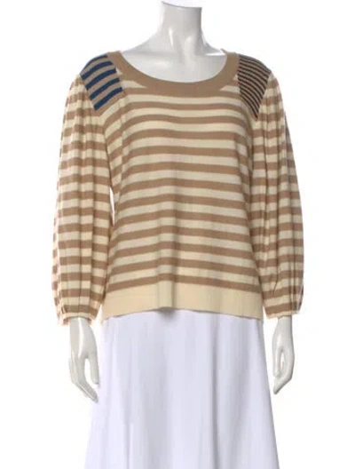 Pre-owned Sonia Rykiel Virgin Wool Striped Sweater In Neutral