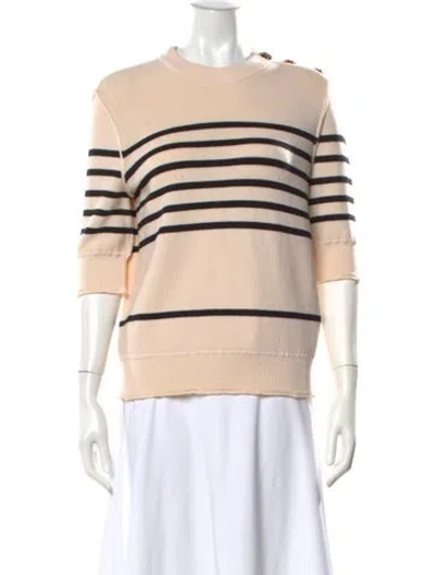Pre-owned Sonia Rykiel Virgin Wool Striped Sweater In Neutral