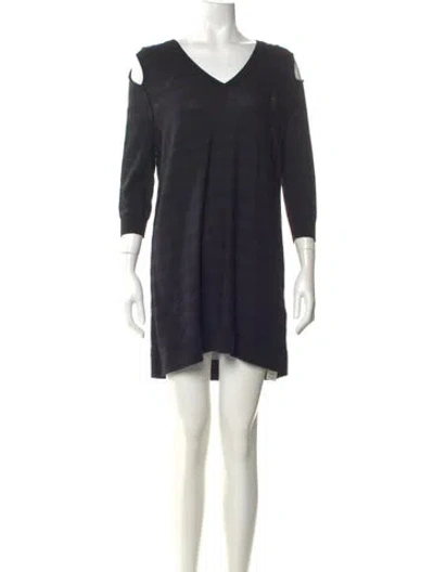 Pre-owned Sonia Rykiel Virgin Wool V-neck Sweater In Black