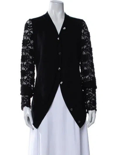 Pre-owned Sonia Rykiel Virgin Wool V-neck Sweater In Black