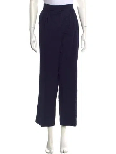 Pre-owned Sonia Rykiel Virgin Wool Wide Leg Pants In Blue