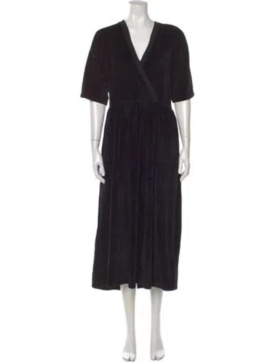 Pre-owned Sonia Rykiel V-neck Long Dress In Black