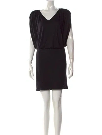 Pre-owned Sonia Rykiel V-neck Mini Dress In Black