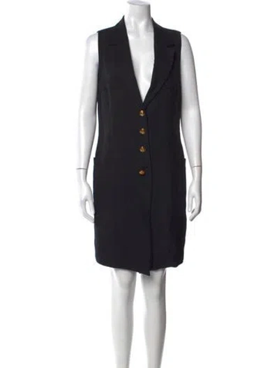 Pre-owned Sonia Rykiel V-neck Mini Dress In Black