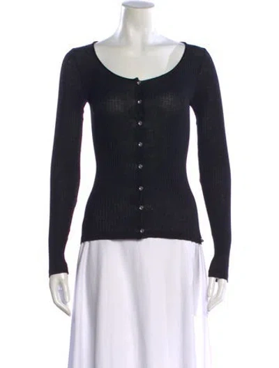 Pre-owned Sonia Rykiel V-neck Sweater In Black
