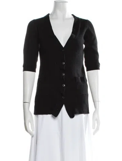 Pre-owned Sonia Rykiel V-neck Sweater In Black