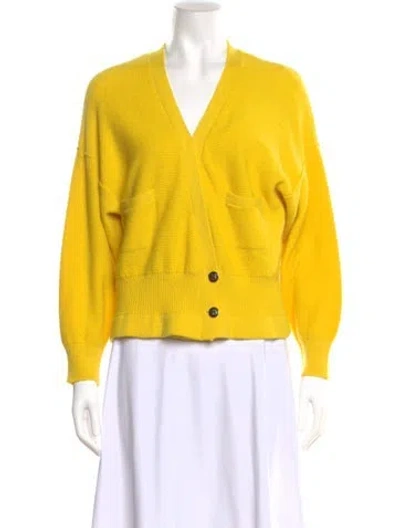 Pre-owned Sonia Rykiel V-neck Sweater In Yellow