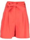 Sonia Rykiel Waist-tie Tailored Shorts In Orange