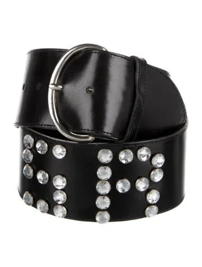 Pre-owned Sonia Rykiel Wide Leather Belt In Black