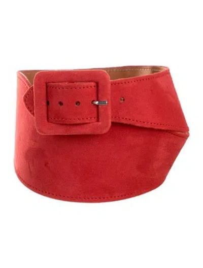 Pre-owned Sonia Rykiel Wide Leather Belt In Red