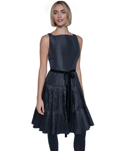 Sonia Rykiel Women's Boat Neck Sleeveless Fit & Flare Dress In Black