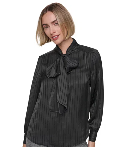 Sonia Rykiel Women's Bow-blouse Long-sleeve Collared Top In Black