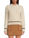 Sonia Rykiel Women's Cable Knit Alpaca & Wool Blend Sweater In Off White
