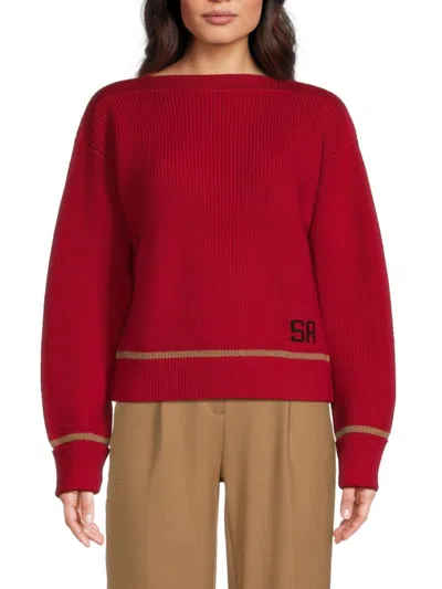 Sonia Rykiel Women's Dropped Shoulder Wool Sweater In Red