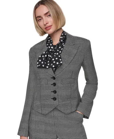 Sonia Rykiel Women's Four-button-front Short Waiter Blazer In Grey Multi