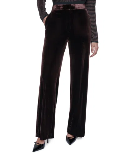 Sonia Rykiel Women's High-waisted Straight Velvet Pants In Brown