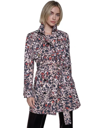 Sonia Rykiel Women's Leopard-print Double-breasted Trench Coat In Multi