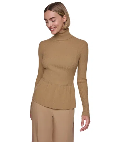 Sonia Rykiel Women's Long-sleeve Turtleneck Peplum-hem Sweater In Multi