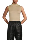 Sonia Rykiel Women's Merino Wool Blend Crop Top In Sable