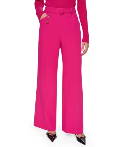Sonia Rykiel Women's Mid-rise Belted Straight Pants In Shocking