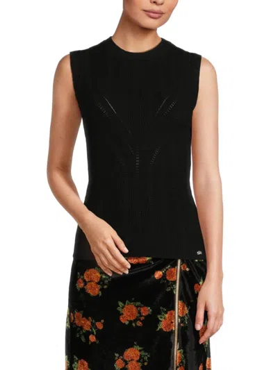 Sonia Rykiel Women's Open-knit Sleeveless Top In Black