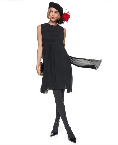 Sonia Rykiel Women's Pleated A-line Short Dress In Black