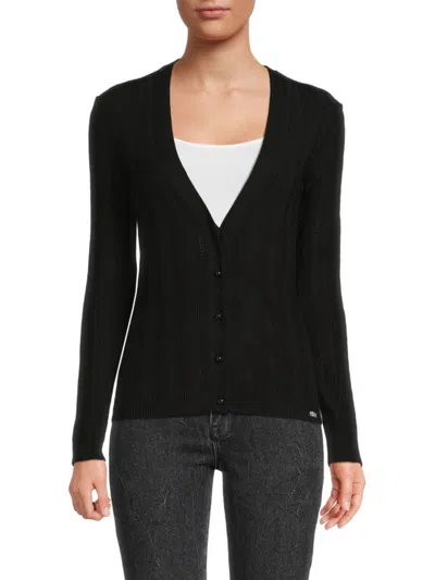 Sonia Rykiel Women's Ribbed Knit Cardigan In Black