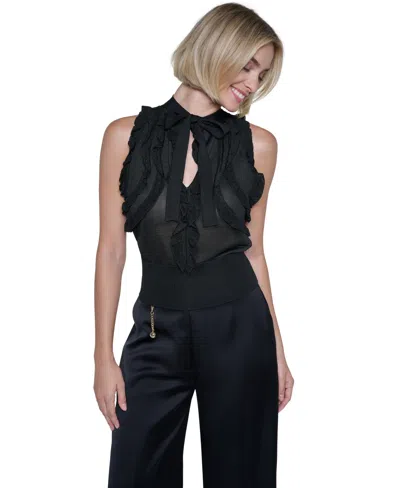 Sonia Rykiel Women's Sheer Sleeveless Halter Top In Black
