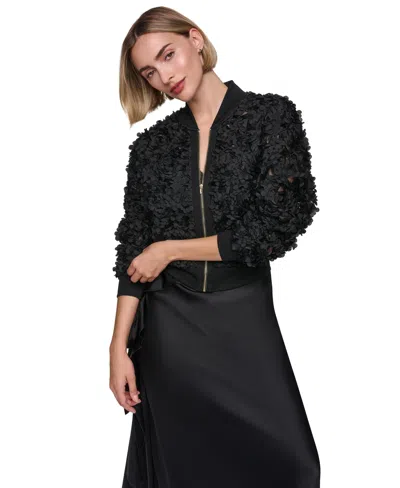 Sonia Rykiel Women's Short Ribbed-collar Bomber Jacket In Black
