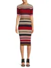 Sonia Rykiel Women's Striped Wool Blend Midi Dress In Red Multi