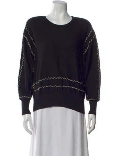 Pre-owned Sonia Rykiel Wool Colorblock Pattern Sweater In Black