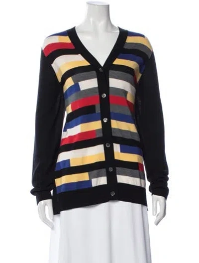 Pre-owned Sonia Rykiel Wool Colorblock Pattern Sweater In Blue