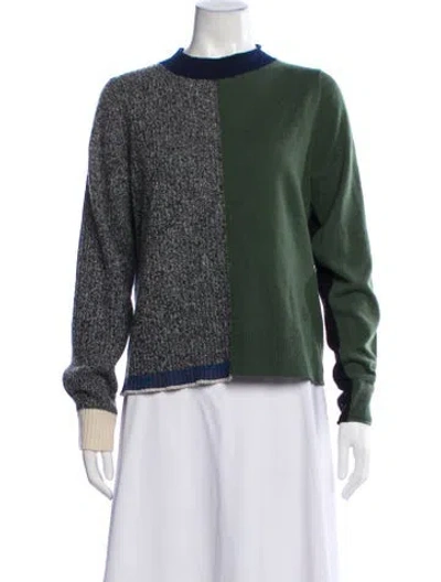 Pre-owned Sonia Rykiel Wool Colorblock Pattern Sweater In Green