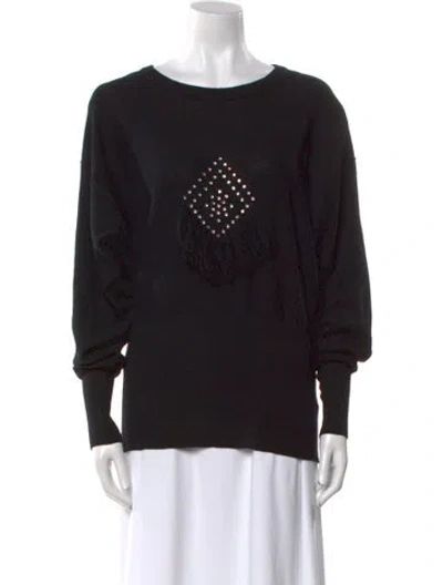 Pre-owned Sonia Rykiel Wool Crew Neck Sweater In Black